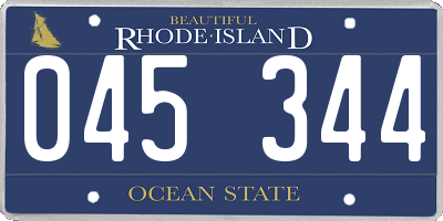 RI license plate 045344