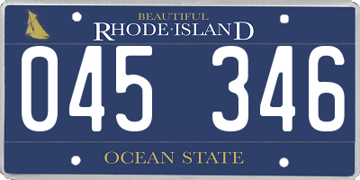 RI license plate 045346