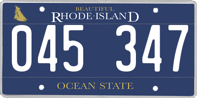 RI license plate 045347