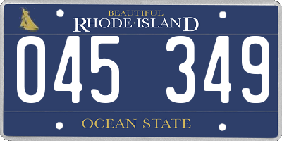 RI license plate 045349