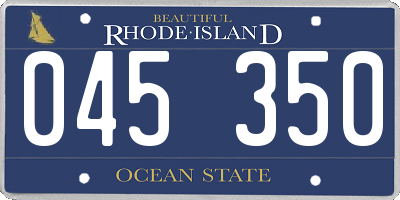 RI license plate 045350