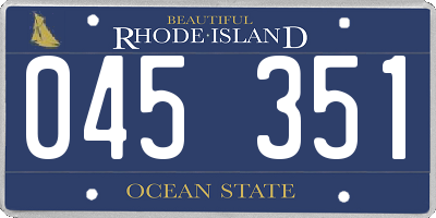 RI license plate 045351