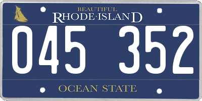 RI license plate 045352