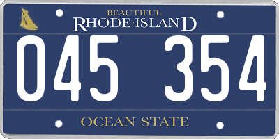 RI license plate 045354