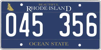 RI license plate 045356