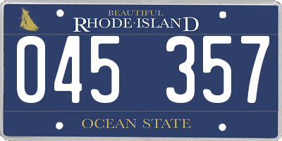 RI license plate 045357