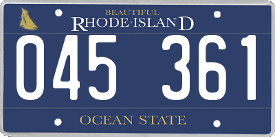 RI license plate 045361