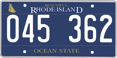 RI license plate 045362