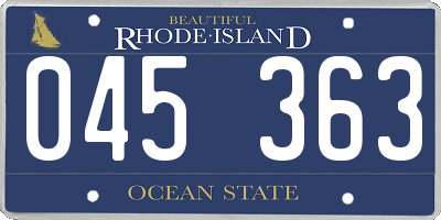 RI license plate 045363