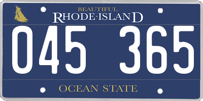 RI license plate 045365