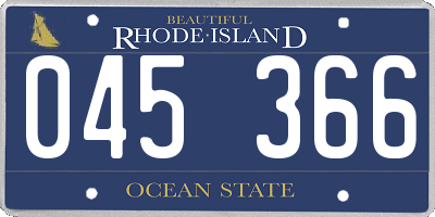 RI license plate 045366