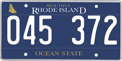 RI license plate 045372