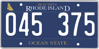 RI license plate 045375