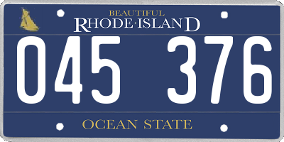 RI license plate 045376