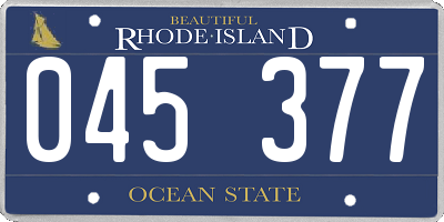 RI license plate 045377