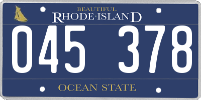 RI license plate 045378