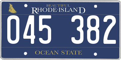 RI license plate 045382