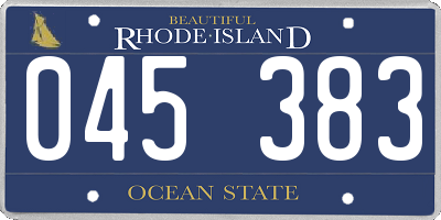 RI license plate 045383