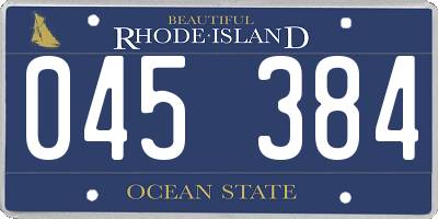 RI license plate 045384