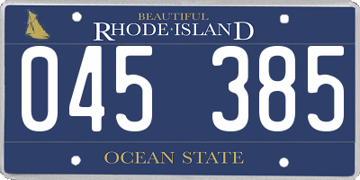 RI license plate 045385