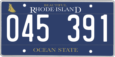RI license plate 045391