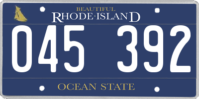 RI license plate 045392