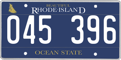 RI license plate 045396