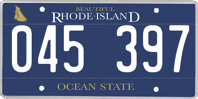 RI license plate 045397
