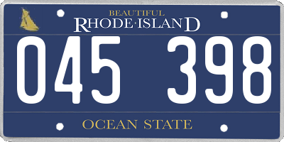 RI license plate 045398