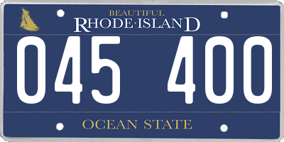 RI license plate 045400