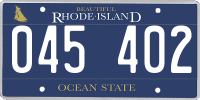 RI license plate 045402