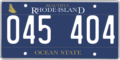 RI license plate 045404