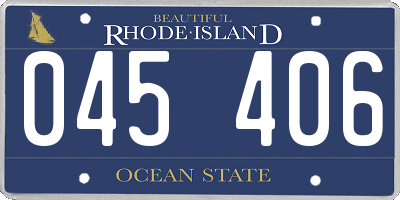 RI license plate 045406