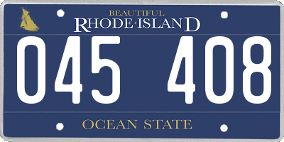 RI license plate 045408