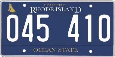 RI license plate 045410