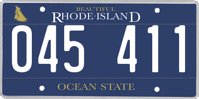 RI license plate 045411