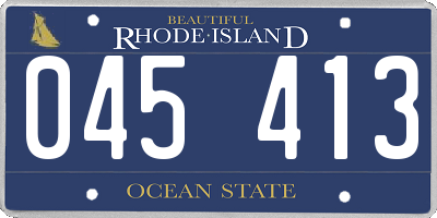 RI license plate 045413