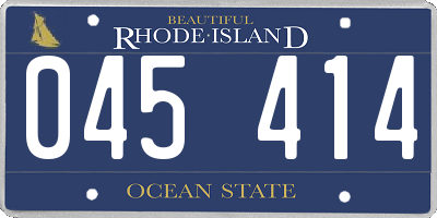 RI license plate 045414