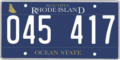RI license plate 045417