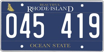 RI license plate 045419