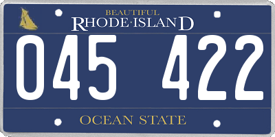 RI license plate 045422