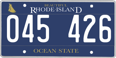 RI license plate 045426