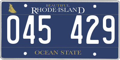 RI license plate 045429