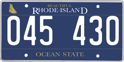 RI license plate 045430