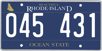 RI license plate 045431