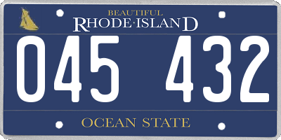 RI license plate 045432