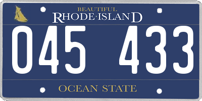 RI license plate 045433