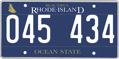 RI license plate 045434