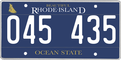RI license plate 045435