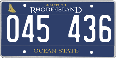 RI license plate 045436